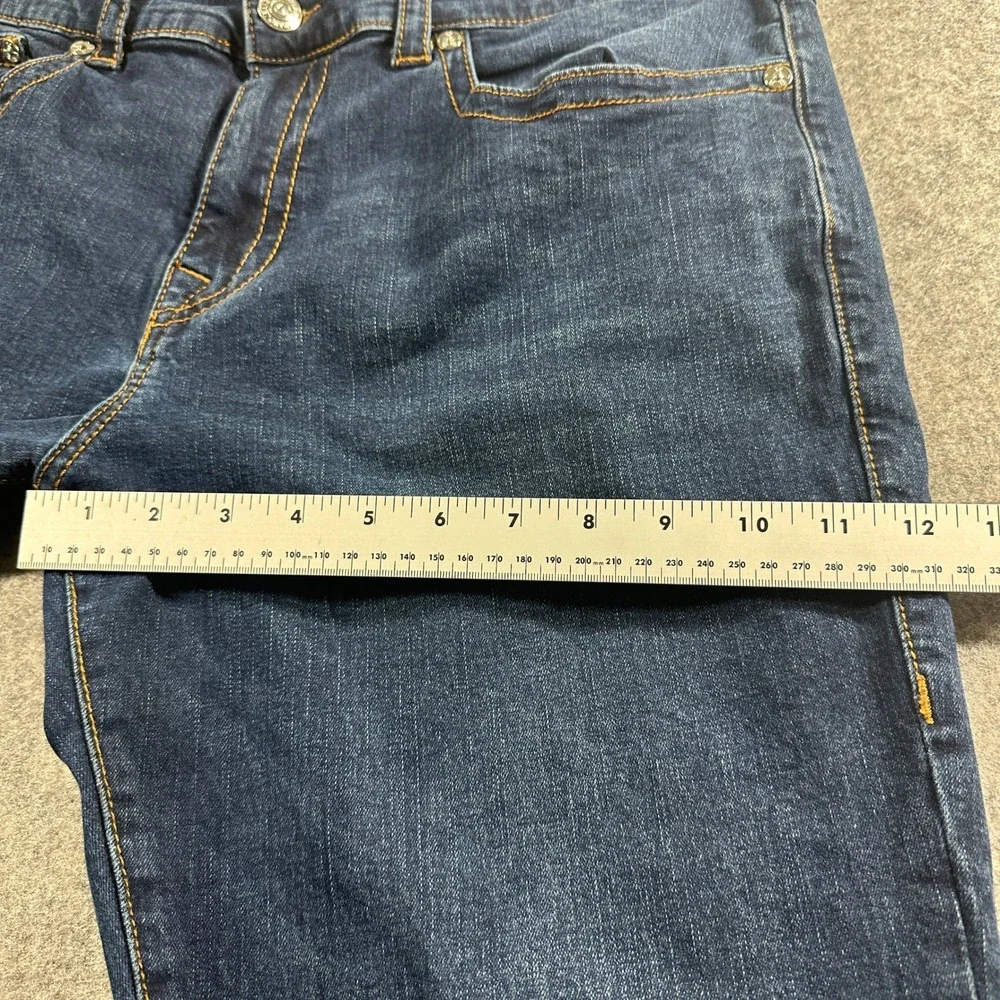 True Religion‎ Ricky Relaxed Straight Jeans Mens 38 Blue Dark Wash Flap Pocket